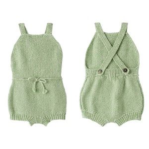 Misha & Puff Baby Green & White Starfish Romper